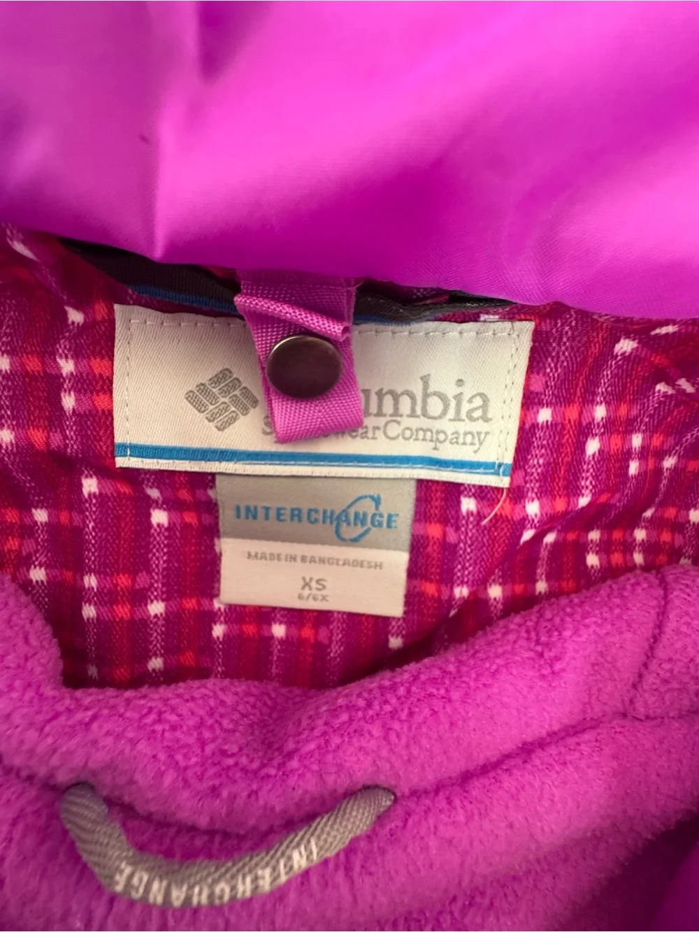 Columbia Girls' Pink & Purple interchange Hooded Snow Jacket